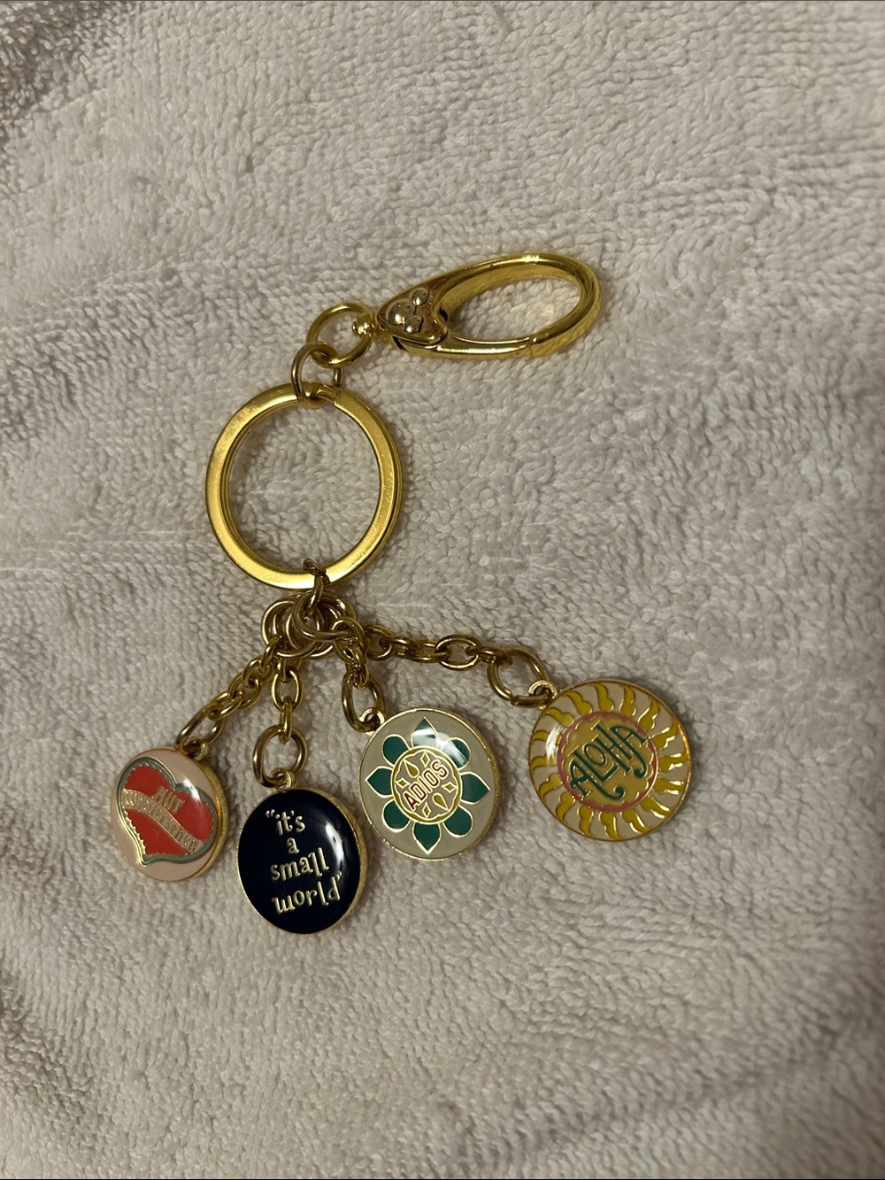 New!! Gold-Tone Multicharm Keychain from Disney Store in Orlando, Florida